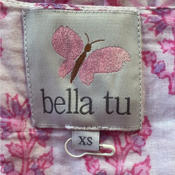 Bella Tu Nikki Pink Purple Hand Block Printed Floral Maxi Dress - Picture 6 of 8